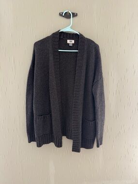 Old Navy Dark Charcoal Ribbed Knit Cardigan